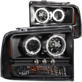 ANZO 2005-2007 Ford Excursion Projector Headlights w/ Halo Black w/ LED Strip (CCFL) 1pc buy in USA