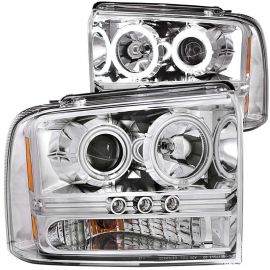 ANZO 2005-2007 Ford Excursion Projector Headlights w/ Halo Chrome w/ LED Strip (CCFL) 1pc buy in USA