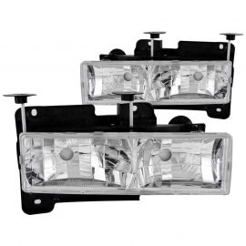 ANZO 1988-1998 Chevrolet C1500 Crystal Headlights Chrome w/o Bulbs buy in USA