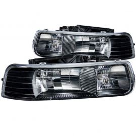 ANZO 1999-2002 Chevrolet Silverado 1500 Crystal Headlights Black buy in USA