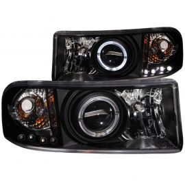 ANZO 1994-2001 Dodge Ram Projector Headlights w/ Halo Black buy in USA