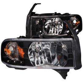 ANZO 1994-2001 Dodge Ram Crystal Headlights Black w/ LED buy in USA