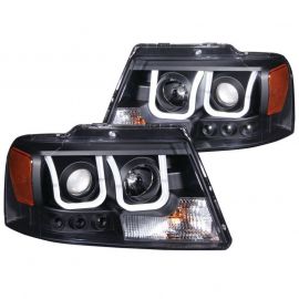 ANZO 2004-2008 Ford F-150 Projector Headlights w/ U-Bar Black buy in USA