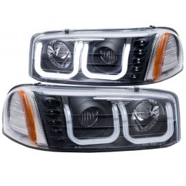 ANZO 1999-2006 Gmc Sierra 1500 Projector Headlights w/ U-Bar Black buy in USA