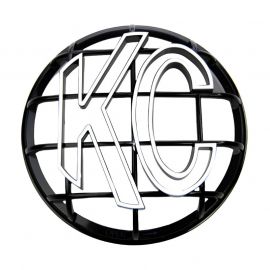 KC HiLiTES 6in. Round ABS Stone Guard for Apollo Lights (Single) - Black w/White KC Logo buy in USA