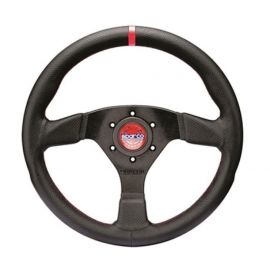 Sparco Steering Wheel R383 Champion Black Leather / Red Stiching buy in USA