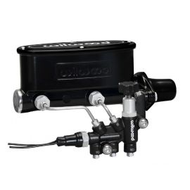 Wilwood HV Tandem M/C Kit w L/H Bracket & Prop Valve - 1 1/8in Bore Black buy in USA