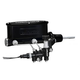 Wilwood HV Tandem M/C Kit w L/H Bracket & Prop Valve - 7/8in Bore Black-W/Pushrod buy in USA