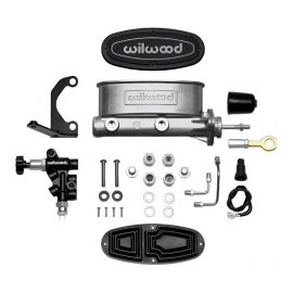 Wilwood HV Tandem M/C Kit w L/H Bracket & Prop Valve - 15/16in Bore-W/Pushrod - Early Mustang buy in USA