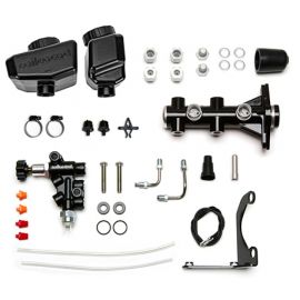 Wilwood Remote Tandem M/C Kit w/Brkt and Valve - 1.12in Bore Black buy in USA