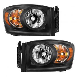 ANZO 2006-2009 Dodge Ram 1500 Crystal Headlight Black Amber buy in USA