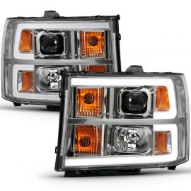 ANZO 2007-2013 Gmc Sierra 1500 Projector Headlight Plank Style Chrome w/ Clear Lens Amber buy in USA