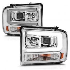 ANZO 99-04 Ford F250/F350/F450/Excursion (excl 99) Projector Headlights - w/Light Bar Chrome Housing buy in USA