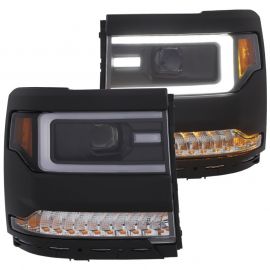 ANZO 16-17 Chevy Silverado 1500 Prjctr. Headlight Plank Styl. w/Amber (Only Work w/HID Equip. Truck) buy in USA