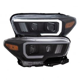 ANZO 2016-2017 Toyota Tacoma Projector Headlights w/ Plank Style Switchback Black w/ Amber buy in USA