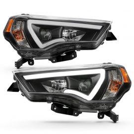 ANZO 14-18 Toyota 4 Runner Plank Style Projector Headlights Black w/ Amber buy in USA