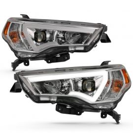 ANZO 14-18 Toyota 4 Runner Plank Style Projector Headlights Chrome w/ Amber buy in USA