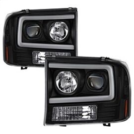 Spyder 99-04 Ford F250 Super Duty Projector Headlights - Light Bar - Black PRO-YD-FF25099V2-LB-BK buy in USA