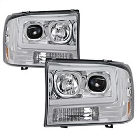 Spyder 99-04 Ford F-250 Super Duty Light Bar Projector Headlights - Chrome (PRO-YD-FF25099V2-LB-C) buy in USA