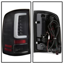 Spyder 07-13 GMC Sierra 1500 V2 Light Bar LED Tail Lights - Black (ALT-YD-GS07V2-LBLED-BK) buy in USA