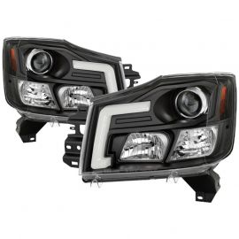 Spyder 04-15 Nissan Titan / 04-07 Nissan Armada V2 Projector Headlights - Black PRO-YD-NTI04-DRL-BK buy in USA