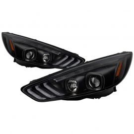 Spyder 15-18 Ford Focus Projector Headlights - Seq Turn Light Bar - Black PRO-YD-FF15-LBSEQ-BK buy in USA