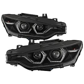 Spyder 12-14 BMW F30 3 Series 4DR Projector Headlights - Black PRO-YD-BMWF3012-AFSHID-BK buy in USA