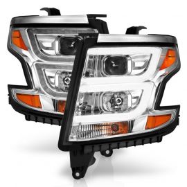 ANZO 2015-2020 Chevy Tahoe Projector Headlights Plank Style Chrome w/DRL buy in USA