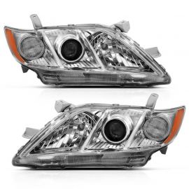 ANZO 2007-2009 Toyota Camry Projector Headlight Chrome Amber (OE Replacement) buy in USA