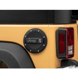 Officially Licensed Jeep 07-18 Jeep Wrangler JK Locking Fuel Door w/ Engraved Jeep Logo buy in USA