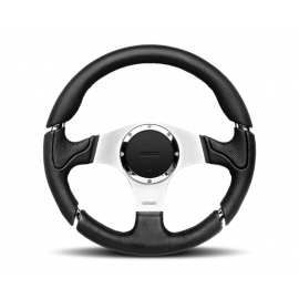 Momo Millenium Steering Wheel 350 mm - Black Leather/Black Stitch/Brshd Spokes buy in USA