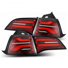 AlphaRex 20-22 Tesla Model Y PRO-Series LED Tail Lights Red Smoke w/Seq Sig buy in USA