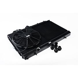 CSF 96-07 Mitsubishi Evo 4/5/6/7/8/9 Full-Slim Radiator w/12in Fan & Shroud/-16AN - Black buy in USA