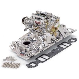 Edelbrock Manifold And Carb Kit Performer Eps Small Block Chevrolet 1957-1986 Natural Finish buy in USA