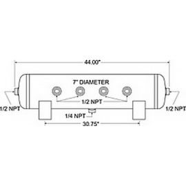 Firestone Air Tank 20 Gallon 12in. x 44in. (6) 1/2in. NPT Ports 150 PSI Max - Black (WR17609277) buy in USA