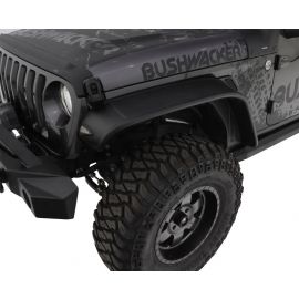 Bushwacker18-22 Jeep Wrangler JL 2/4 Door Front Flat Style Flares 2pc - Black buy in USA