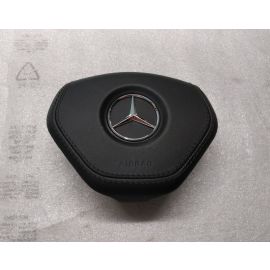 MERCEDES STEERING WHEEL CENTRE COVER LEATHER BLACK W204 W176 W212 buy in USA