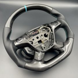 FORD TRANSIT CUSTOM MK8 STEERING WHEEL FLAT NEW CARBON + LEATHER TURQUOISE buy in USA