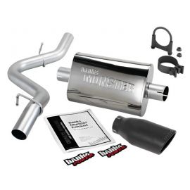 Banks Power 97-99 Jeep 2.5/4.0L Wrangler Slip Fit Cat Monster Exh Sys - SS Single Exh w/ Blk Tip buy in USA