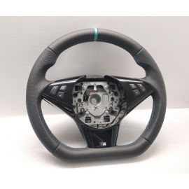 BMW E60 E61 E63 E64 M-SPORT STEERING WHEEL FLAT M5 M6 05-09 PIANO BLACK FACELIFT buy in USA