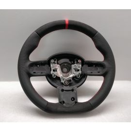 MINI COOPER STEERING WHEEL FLAT ALCANTARA JCW CUSTOM R50 R52 R53 RED STITCH buy in USA