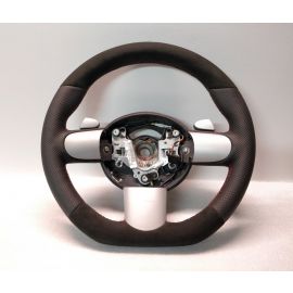 MINI COOPER STEERING WHEEL FLAT ALCANTARA R50 R52 R53 PADDLES STEPTRONIC CUSTOM buy in USA