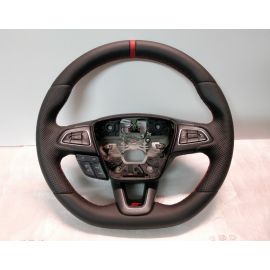 FORD FOCUS ST mk3 STEERING WHEEL FLAT BLACK + RED BAND 2011-2018 CUSTOM buy in USA