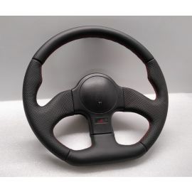 1994 MITSUBISHI ECLIPSE STEERING WHEEL FLAT BOTTOM CUSTOM RED STITCH 1990-1995 buy in USA