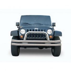 Rampage 2007-2018 Jeep Wrangler(JK) Double Tube Bumper Front - Stainless buy in USA