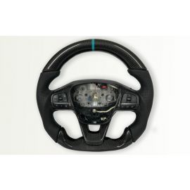 FORD TRANSIT CUSTOM MK8 STEERING WHEEL FLAT NEW CARBON + LEATHER TURQUOISE buy in USA