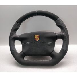 Porsche 996 986 993 911 Steering Wheel Custom Flat Alcantara 4 Spoke NEW Leather buy in USA