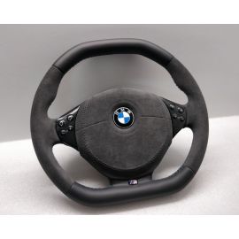 BMW E39 E38 M-SPORT STEERING WHEEL CUSTOM FLAT TOP LEATHER ALCANTARA M5 5 7 buy in USA