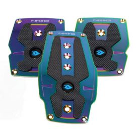 NRG Aluminum Sport Pedal M/T - Neochrome w/Black Rubber Inserts