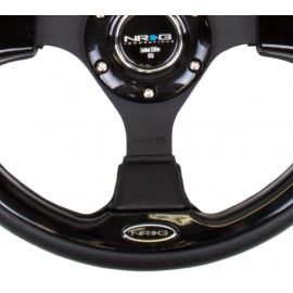 NRG Reinforced Steering Wheel (320mm) Blk w/Gloss Black Trim